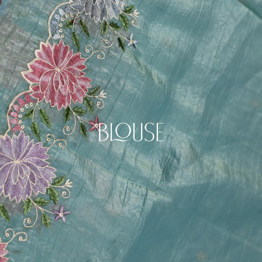 Symphony of Blue Crush Saree - Vaishali Silks