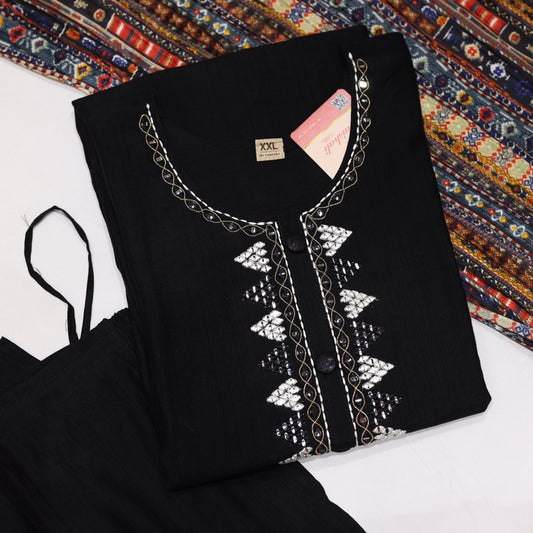 Spun Black Kurtiset - Vaishali Silks