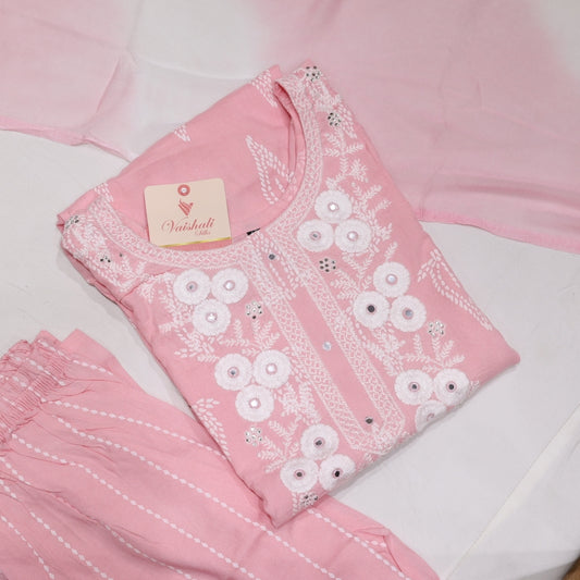 Cotton Pink Kurtiset - Vaishali Silks