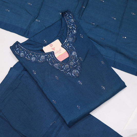 Cotton Blue Kurtiset - Vaishali Silks