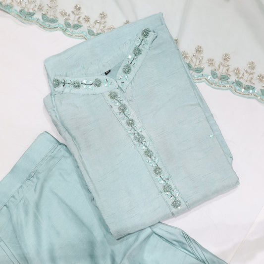 Rawsilk Green Kurtiset - Vaishali Silks