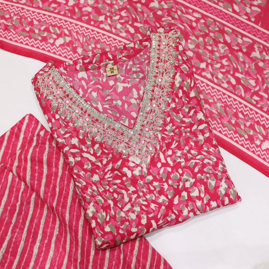 Cotton Darkpink Kurtiset - Vaishali Silks