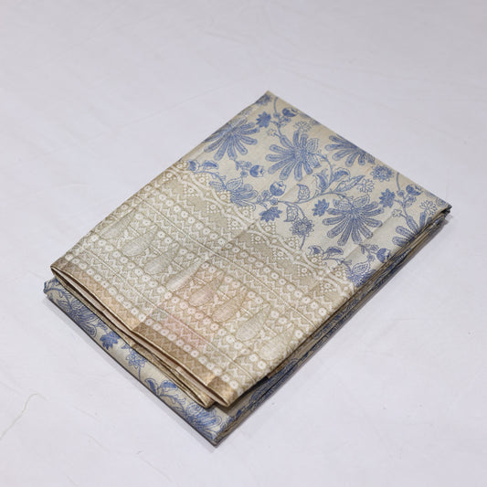 Dark Blue Fancy Semi Tusser Saree - Vaishali Silks