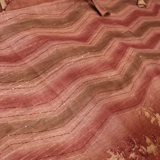 Semi Tasar Brown Colour - Vaishali Silks