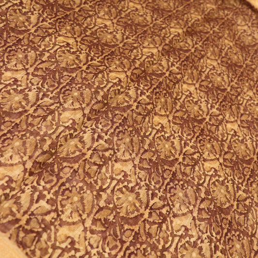 Semi Tasar mearon With Sandal Colour - Vaishali Silks