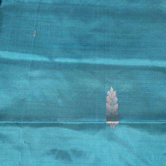 Banana Silk Saree (WITH BOUSE) Ramar Green WIth Orange - Vaishali Silks