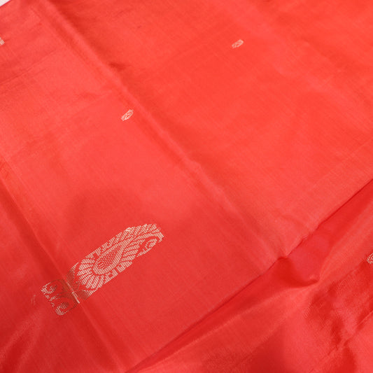 Banana Silk Saree (WITH BOUSE) Red With Blue - Vaishali Silks