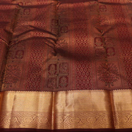Pure Silk Saree  maroon  Colour - Vaishali Silks