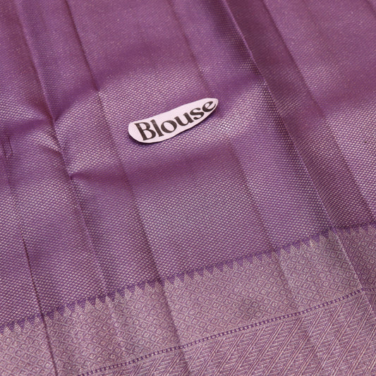 Pure Silk Saree Gray With Violet Colour