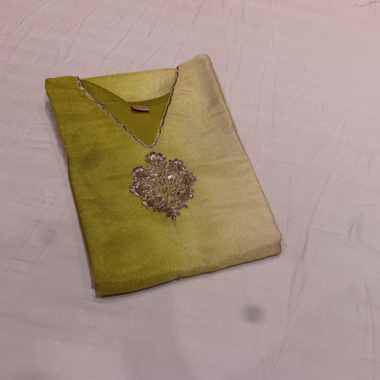 Kurti Set Green  With HAlf White - Vaishali Silks