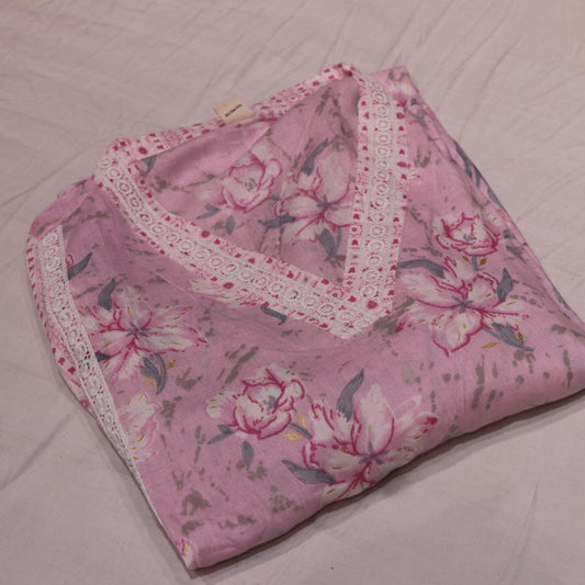 Kurti  Set Baby Pink Colour - Vaishali Silks