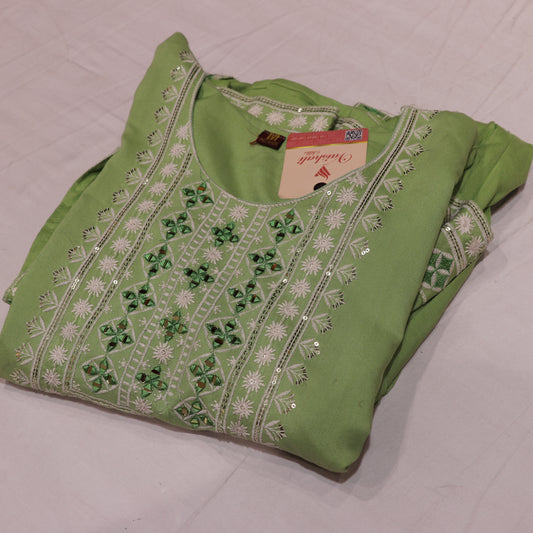 Kurti  Set Olive Green  COlour - Vaishali Silks