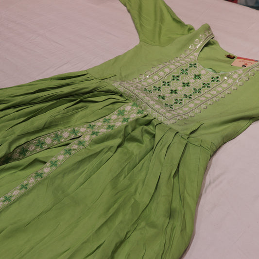 Kurti  Set Olive Green  COlour - Vaishali Silks