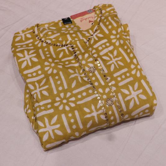 Kurti Set Mustard Colour - Vaishali Silks