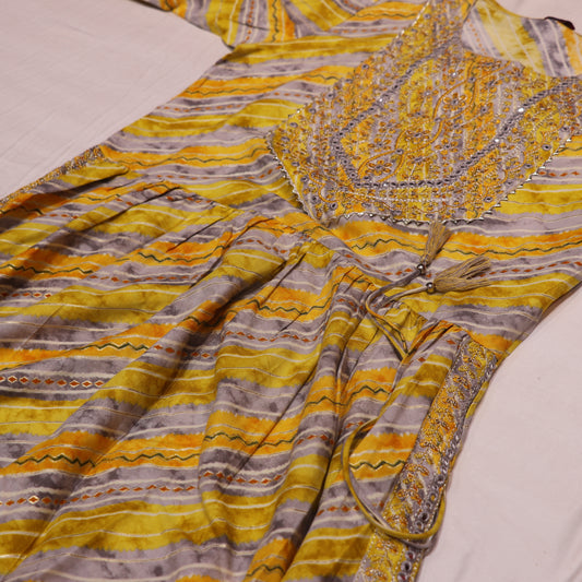 Kurti Set Yellow  Colour - Vaishali Silks