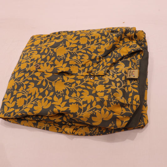 Kurti Set Mustard  With Grey - Vaishali Silks