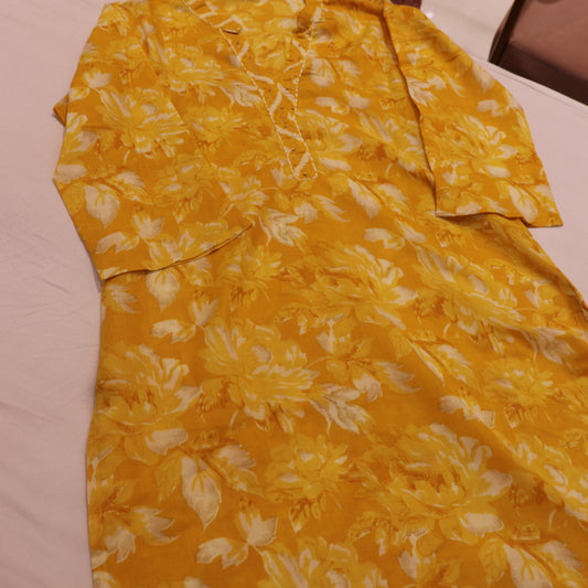 Kurti Set Yellow  Colour - Vaishali Silks