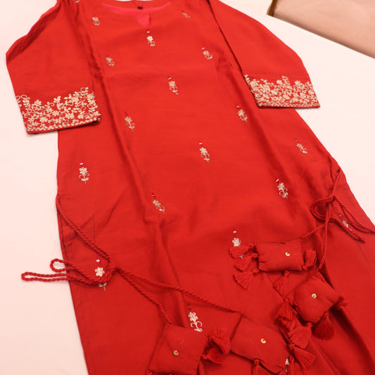 Kurti Set Red Colour - Vaishali Silks
