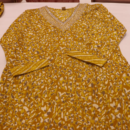 kurti Set  Mustered Colour - Vaishali Silks