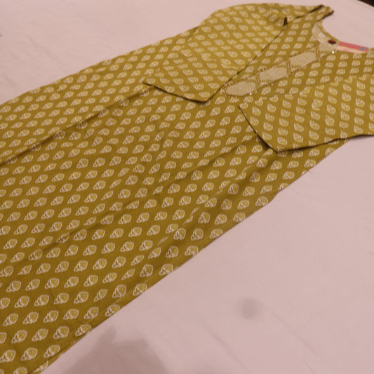 Kurti Set Olive  Green Colour - Vaishali Silks