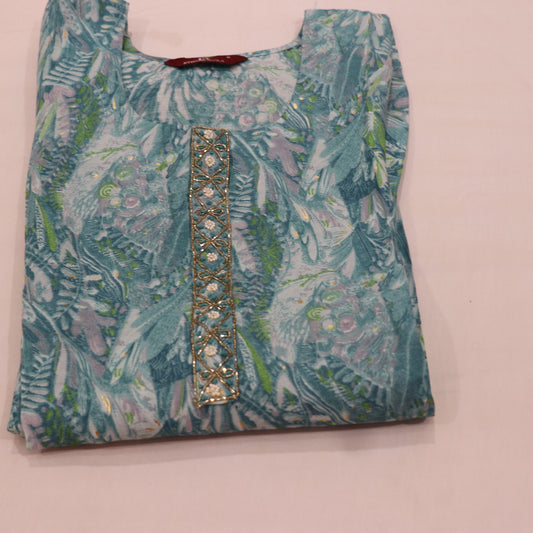 Kurti Set Sky Blue  Colour - Vaishali Silks