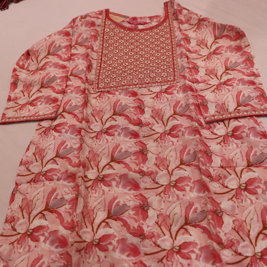 Kurti Set Pink Colour - Vaishali Silks