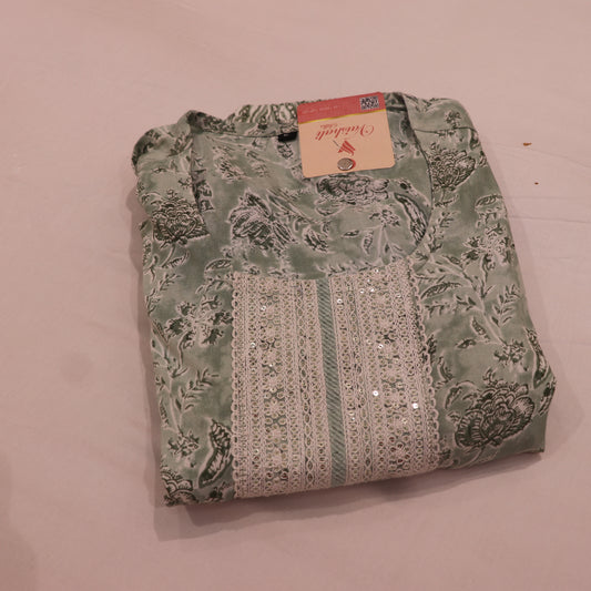 Kurti Set Pastel Green Colour - Vaishali Silks