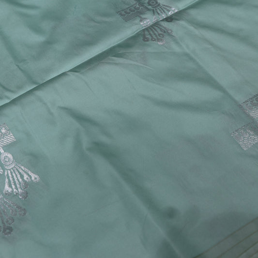 Semi Silk Saree Light Green With Pink Colour - Vaishali Silks