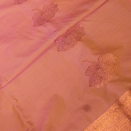 Semi Silk Saree Orange colour - Vaishali Silks