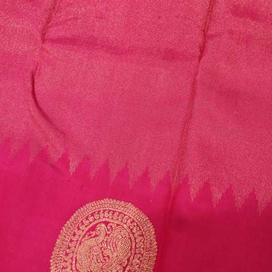 Pure Silk Saree pink  with Green - Vaishali Silks