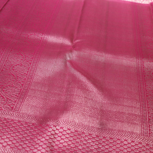 Pure Silk  Saree Blue  With Pink  Colour - Vaishali Silks