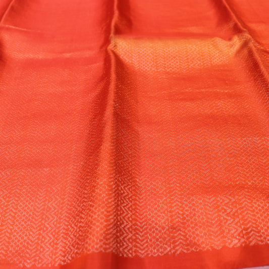 Pure silk Orange  with Blue Colour - Vaishali Silks