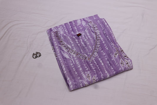 Kurtie With Sarara Pant Purple Colour