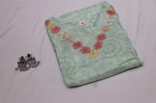 Kurtie Set Light  Green  Colour