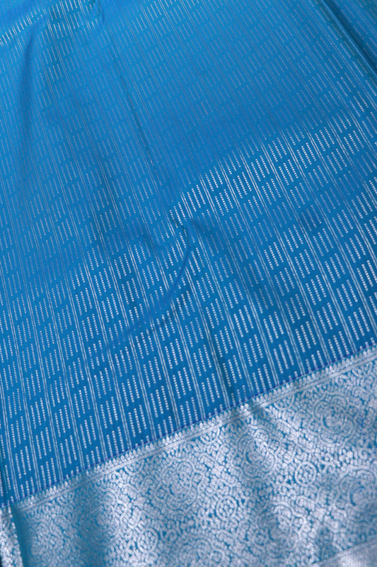 Silk Saree Blue With Pink