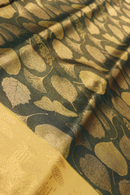 SILK SAREE GREEN WITH SANDAL