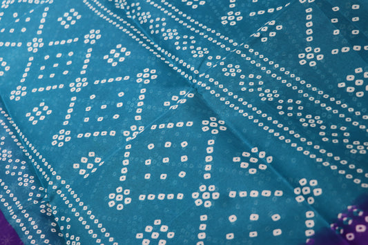Fancy Saree Sky Blue with Voilet Colour