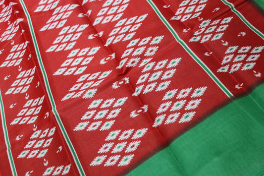 Fancy Saree Red with Green Colour