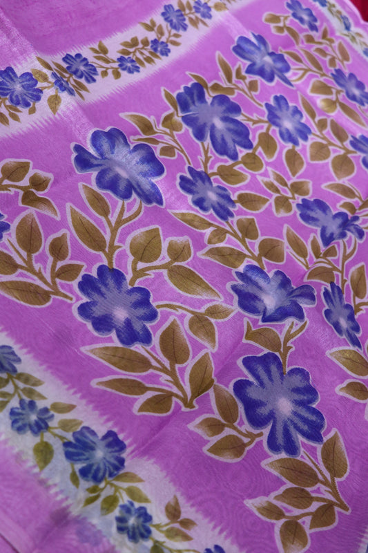 Fancy Saree Voilet colour Without blouse