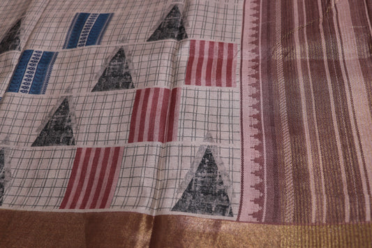 Fancy saree peach colour