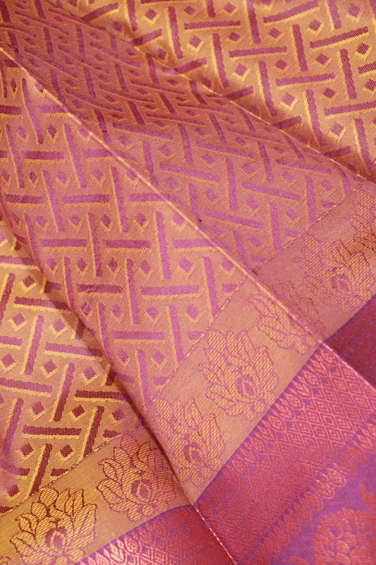 Semi Silk Honey With Voilet - Vaishali Silks