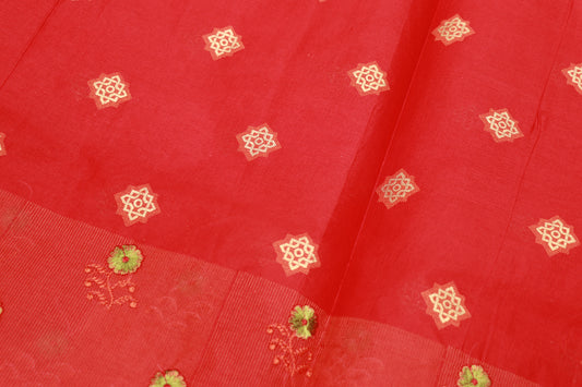Pure Cotton Red Saree - Vaishali Silks