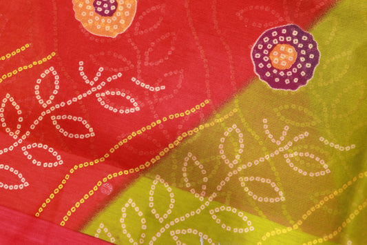 Pure Cotton  Green With Pink  Saree - Vaishali Silks