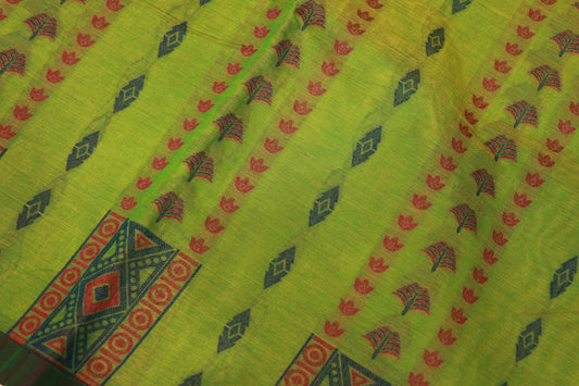 Pure  Cotton Green Saree - Vaishali Silks