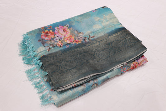 Fancy Saree Sky Blue - Vaishali Silks