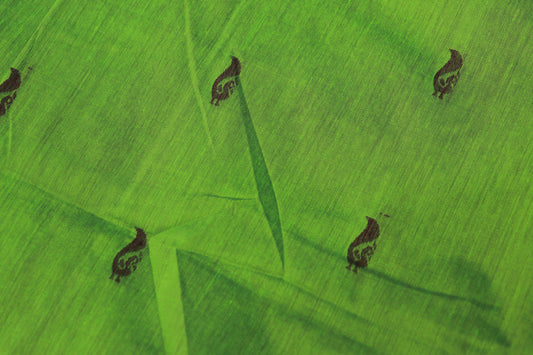 Kalyani Cotton Saree Green With Violet - Vaishali Silks