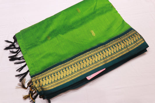 Kalyani Cotton Saree Green - Vaishali Silks