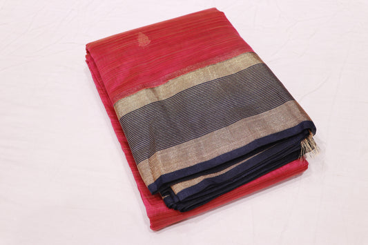 Silk Cotton Saree  Pink With Voilet  Color - Vaishali Silks