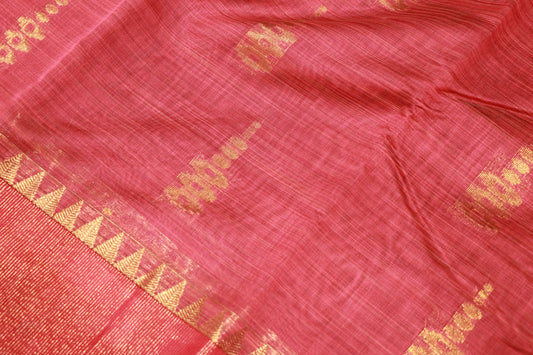 Silk Cotton Saree Red Colour - Vaishali Silks