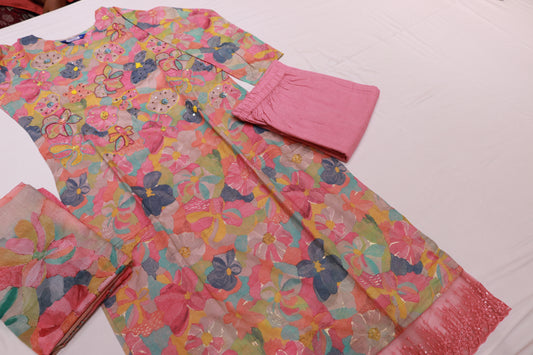 Cotton Multi Colour Kurthi Set - Vaishali Silks